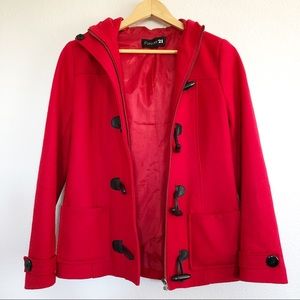 Forever 21 Red Wool Blend Jacket Sz Medium